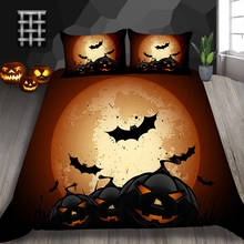 Thumbedding-Juego de cama individual con estampado de calabaza, funda nórdica 3D para el hogar, suave, doble, tamaño King y Queen, para Halloween 2024 - compra barato