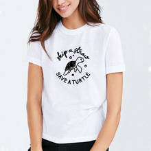 Пропустить соломы сохранить черепаха забавная футболка Для женщин короткий рукав милый черепаха Графический Футболка Femme хлопковая Свободная Женская футболка Для женщин Топ 2024 - купить недорого