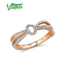 VISTOSO Gold Rings For Women Genuine 14K 585 Rose Gold Ring Sparkling Diamond Promise Engagement Rings Anniversary Fine Jewelry 2024 - buy cheap