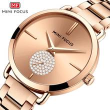MINI FOCUS-relojes de marca de lujo para mujer, pulsera de oro rosa con diamantes de imitación, esfera de cuarzo, elegante 2024 - compra barato