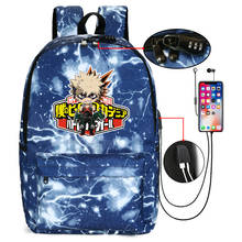 Женский рюкзак в стиле аниме «My Hero academic Galaxy», школьная сумка Bakugou Katsuki, рюкзак для ноутбука с защитой от кражи и usb-зарядкой 2024 - купить недорого