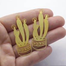 Handmade Jewelry Making Supplies Pendant Cactus In Bottle Laser Cut Metal Raw Brass Charms For DIY Necklace Earrings 1044 2024 - buy cheap