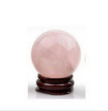 Piedra de cuarzo rosa 401 NATURAL, bola curativa de cristal Rosa + soporte, 100% +++ 38MM 2024 - compra barato