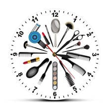 Relógio de parede decorativo para cabeleireiro, penteado, ferramentas de maquiagem, cabeleireiro 2024 - compre barato
