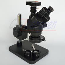 Microscopio con cámara HDMI de 7X-45X y 38MP, microscopio estéreo Trinocular Focal con Zoom, soporte de pilar de mesa, color negro, 3.5X-90X 2024 - compra barato
