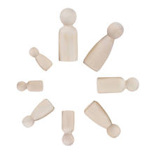Bonecas de madeira com 8 pessoas, 1 família, bonecos de madeira, diy, brinquedo de aniversário para crianças 2024 - compre barato