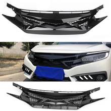 Front Grill Mesh Hood Grille For 2016 2017 2018 2019 2020 Honda Civic 10th Gen FK8 Type-R Style Car ABS Gloss Black Accessories 2024 - buy cheap