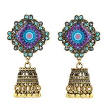 New Big Gold Jhumka Earrings for Women Indian Jewelry Ethnic Copper Hanging Drop Pendientes Boho Earrings Flower Gypsy Gifts 2024 - buy cheap