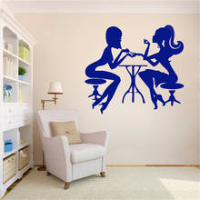 Creative Female nail salon Waterproof Wall Stickers For Beauty Salon Wall Art Decals Haircut Wall Decoration Sticker WL288 2024 - buy cheap