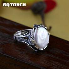 Original Handmade 925 Sterling Silver Baroque Pearl Ring Genuine Natural Freshwater Pearl Vintage Thai Silver Processing 2024 - buy cheap