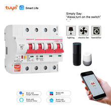 Tuya 4P  WiFi circuit breaker overload short circuit protection compatible with Alexa and google home for Smart Home 2024 - buy cheap