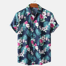 Floral Shirts Men 2021 New Summer Casual Mens Aloha Shirt Beach Holiday Hawaiian Camisas Flower Print Breathable Chemise Homme 2024 - buy cheap