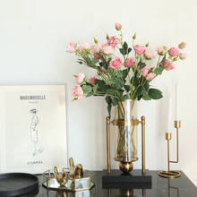 7 pçs 73cm rosa flores artificiais decoração casamento fundo da parede de seda flor para decoração de casa jardim rosa ramo grinalda 2024 - compre barato