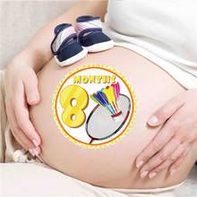 Adesivos comemorativos para bebês, adesivos para recém-nascidos, 12 meses, fotos mensal de barriga para mulheres grávidas 2024 - compre barato
