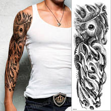 Временные татуировки Большие механические водонепроницаемые черные татуировки для мужчин и мальчиков секс робот рукав татуировки машина поддельные наклейки 2024 - купить недорого
