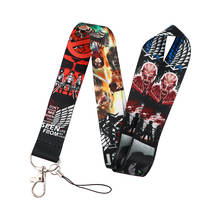 Japan Anime Attack on Titan Lanyards Keychain Cool Print Soft Ribbon Neck Straps Key Ring ID Card Gym Pass Bagde Holder for Fans 2024 - buy cheap