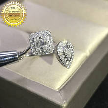 Anillo de oro blanco de 18k con diamantes, joyería de compromiso y boda con diamantes naturales reales, con certificado 010 2024 - compra barato