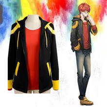 Fantasia de cosplay de mensageiro místico, cosplay de anime, jaqueta com zíper e casaco com capuz, 707, camiseta vermelha 2024 - compre barato