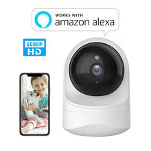 Wouwon-cámara IP de seguridad PZT inalámbrica para el hogar, Mini cámara de vigilancia CCTV, funciona con Alexa, Real HD, 1080P, WiFi, para interior 2024 - compra barato