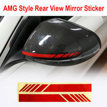 AMG-pegatina reflectante para espejo retrovisor, pegatina para Mercedes Benz A, B, C, E, GLA, CLA, GLK, clase W203, W204, W211, W212, W12 2024 - compra barato