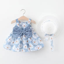 Toddler Baby Kids Girls Floral Flowers Daisy Princess Dress Hat Clothes Outfits Spring Infant Sleeveless Vestidos Clothing 2024 - buy cheap