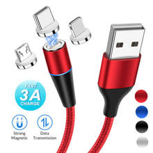 Магнитный кабель UGI, 3 А, для IOS, Micro USB, Type-C, USB C, Android, кабель Мобильный телефон для быстрой зарядки, мобильный телефон, для Samsung, HTC 2024 - купить недорого