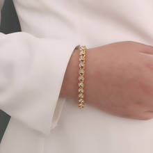Lalynnly-pulsera con diamantes de imitación para mujer y niña, brazalete Curb cubano, bohemio, Punk, Miami, accesorios de cadena, joyería B1120 2024 - compra barato