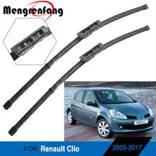 Escobillas de limpiaparabrisas sin marco, delantero de goma suave Limpiaparabrisas, brazos de bayoneta para Renault Clio III IV 2005-2017, accesorios de coche 2024 - compra barato