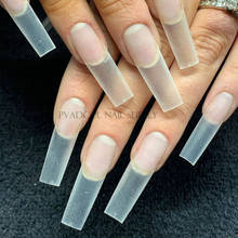 500pcs/Bag Pre Pinched C Curve Half Cover False Nail Tips Straight Square French Acrylic Nails 2024 - buy cheap