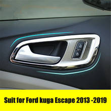 Car Accessories Interior Door Bowl Decoration Cover Protection Trim Sticker For Ford Kuga Escape 2013-2019 2024 - buy cheap