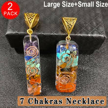 2Pcs Natural Gemstone 7 Chakra Orgone Energy Healing Pendant Necklace 2024 - buy cheap