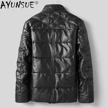 AYUNSUE 2020 мужская куртка из натуральной кожи, Мужская одежда, теплые пуховики из натурального меха норки с воротником из овечьей шерсти, пальто Ropa LXR333 2024 - купить недорого