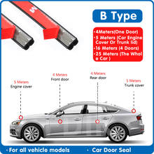 Резиновые уплотнительные полоски для автомобильной двери, 1-25 м, универсальный протектор, герметик, тип B, шумоизоляция, уплотнение для автомобиля, интерьера 2024 - купить недорого