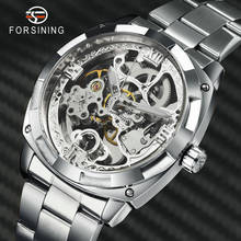 FORSINING Fashion Dress Watch Men Automatic Mechanical Carved Skeleton Dial Stainless Steel Strap Mens Watches Top Brand Luxury 2024 - buy cheap