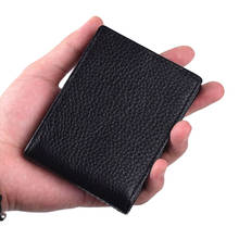 Capa unissex de couro genuíno para carteira, porta-cartão de crédito, viagem, identidade, cartão de visita, masculina 2024 - compre barato
