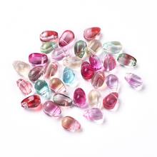 100Pcs Transparent Teardrop Glass Charms Beads Pendant For Earrings Bracelets Necklace Jewelry Findings Making Handmade DIY 2024 - buy cheap