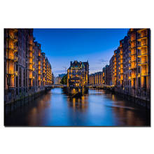 Гамбург Германия городской пейзаж плакат без рамы холст живопись настенные художественные картины печать для гостиной 2024 - купить недорого