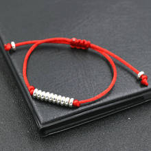 Pulsera de cuerda de cuentas de aleación hecha a mano para hombres y mujeres, brazalete de hilo de cuerda roja de la suerte, pulseras ajustables trenzadas, joyería inspiradora 2024 - compra barato