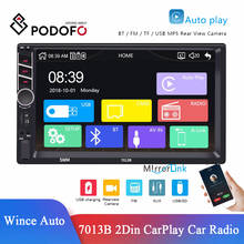 Podofo 7013B 2Din Carplay Автомагнитола Wince Авто MP5 видео плеер Bluetooth громкой связи USB 7 "сенсорный экран Экран аудио стерео головное устройство 2024 - купить недорого