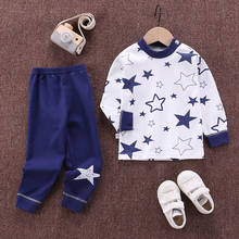 Conjunto de ropa para bebé recién nacido, Camiseta de algodón suave, Top + Pantalones, 2 uds., traje informal liso para niño pequeño 2020 2024 - compra barato