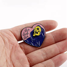 Live Laugh Love Letter Brooch pin He-Man Skull Skeletor Brooches for Women Men Jewelry Heart Shape Enamel pins 2024 - buy cheap