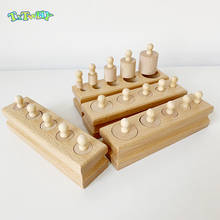 Baby Montessori Educational Wooden Toys Montessori Educational Cylinder Socket Blocks Toy Development Practice and Senses 2024 - buy cheap