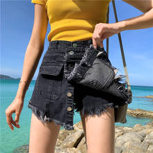 5XL Women Irregular Shorts Skirts Summer Streetwear High Waist Wide Leg Side Buttons Slit Chic Shorts Feminino Lady Short Pants 2024 - buy cheap