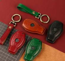 Genuine Leather Key Case Holder Bag For Mercedes Benz W205 W203 W210 W212 221 C117 W166 A B C E S R CLA GLE GLC AMG 2024 - buy cheap