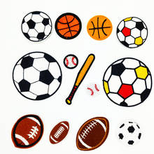 100pcs/lot Embroidery Patch Football Soccer Basketball Bat Backpack Clothing Decoration Accessory Iron Heat Transfer Applique 2024 - buy cheap