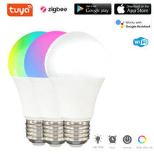 WiFi Smart Light Bulb E27 LED RGB Lamp Work with Tuya Smart Life Smartthings 100-240V 9W RGB+White Dimmable Timer Function Bulb 2024 - buy cheap