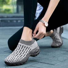 Summer women sneakers shoes platform wedge stripe sock sneakers women mesh shoes woman plus size slip-on tenis feminino 2024 - compre barato