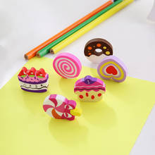 18packs/lot Cute Cake Donut Shaped Erasers For Kids Rubber Eraser Toys Kawaii Stationery School Office Supplies 2024 - buy cheap