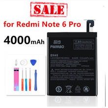 Bateria pwlmbo 4000mah bn48 para xiaomi redmi note 6 pro, substituição perfeita 2024 - compre barato