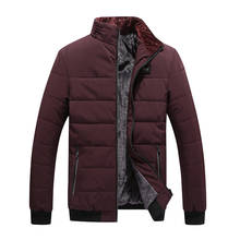 Jaqueta de inverno masculina plus cashmere, casaco masculino com gola alta, manter o calor grosso, roupa de algodão 2024 - compre barato